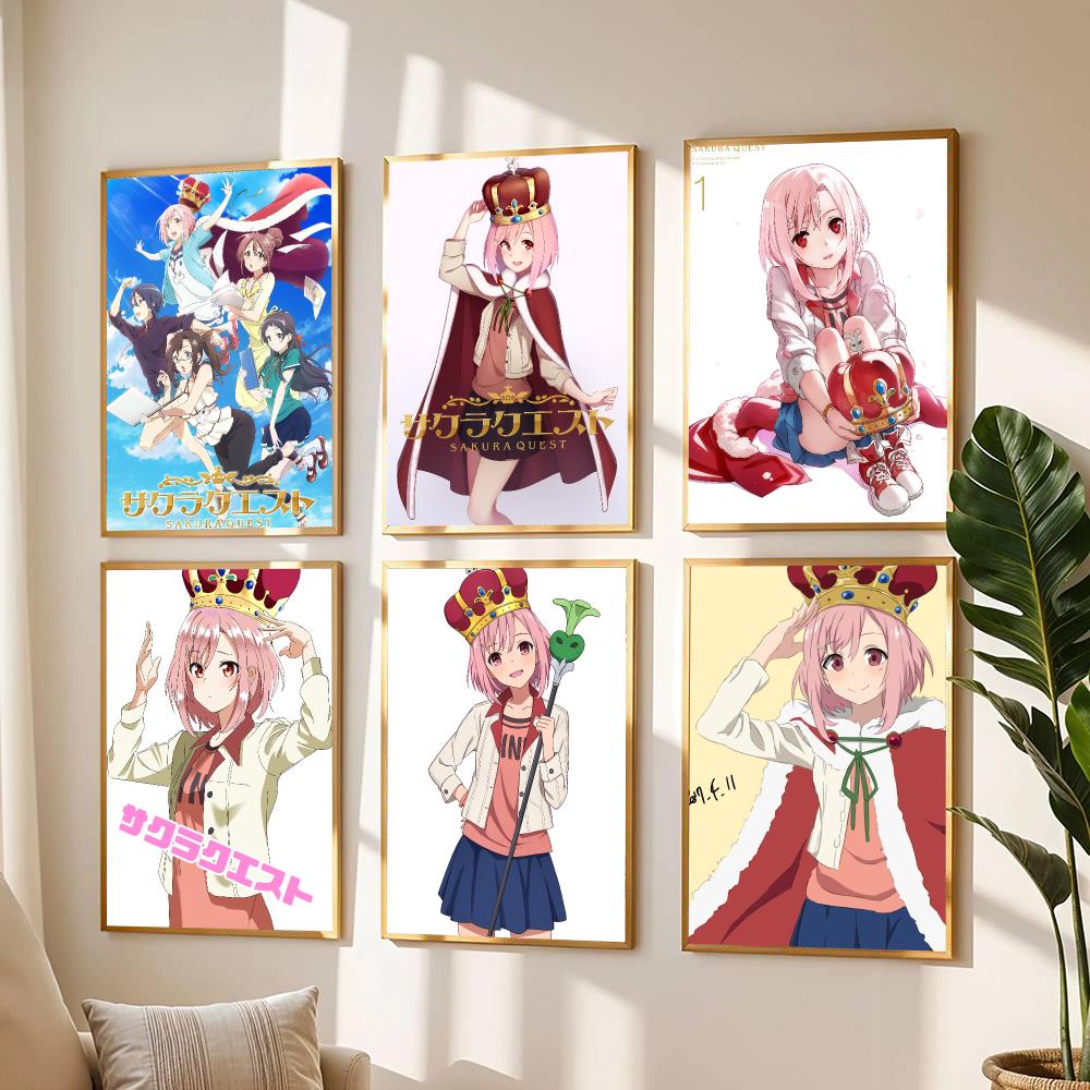 Office Quest - Pôster Anime S-Sakura Quest-T, Adesivo de