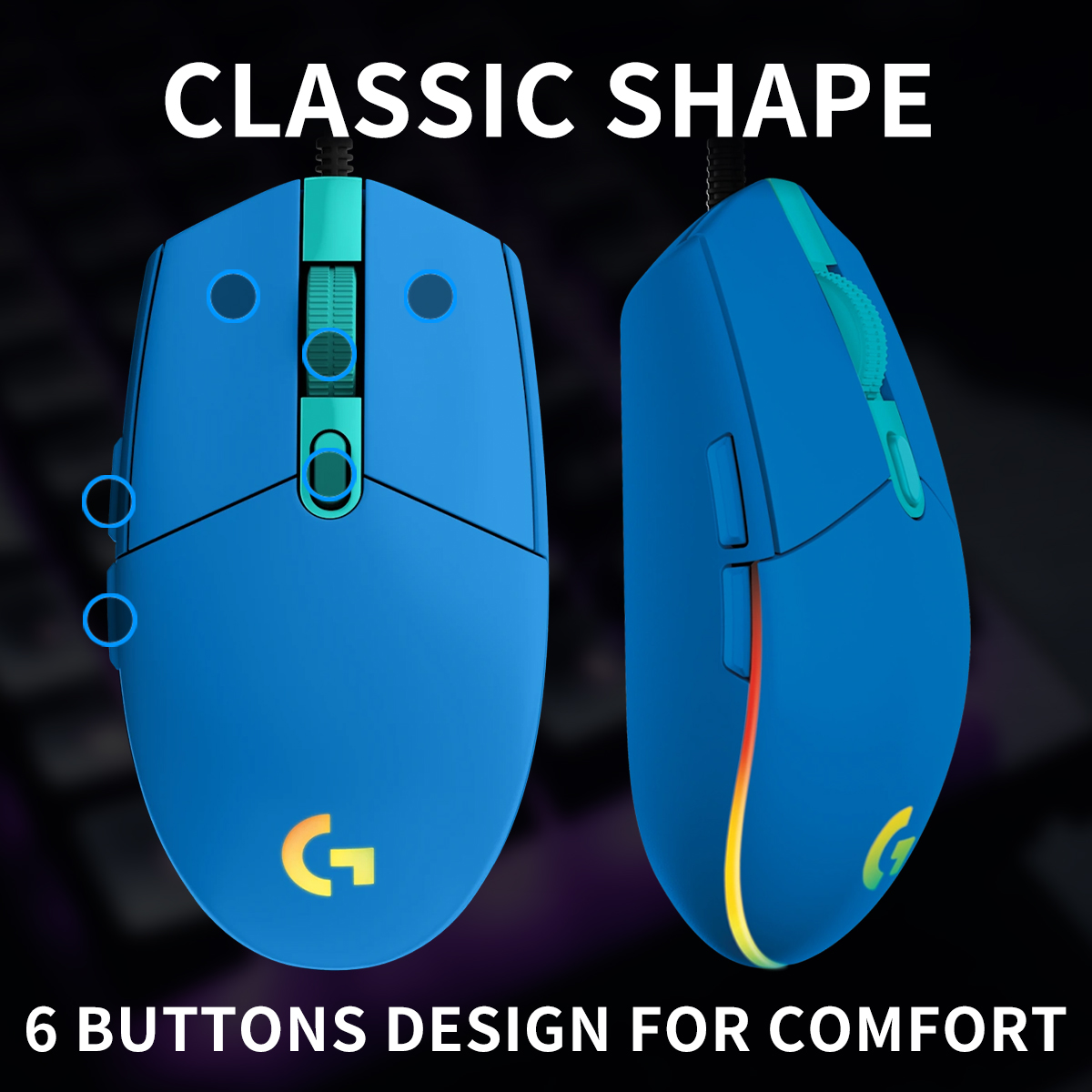 Rato de jogos com fio Logitech - Logitech Mouse G203 avaliação e preço