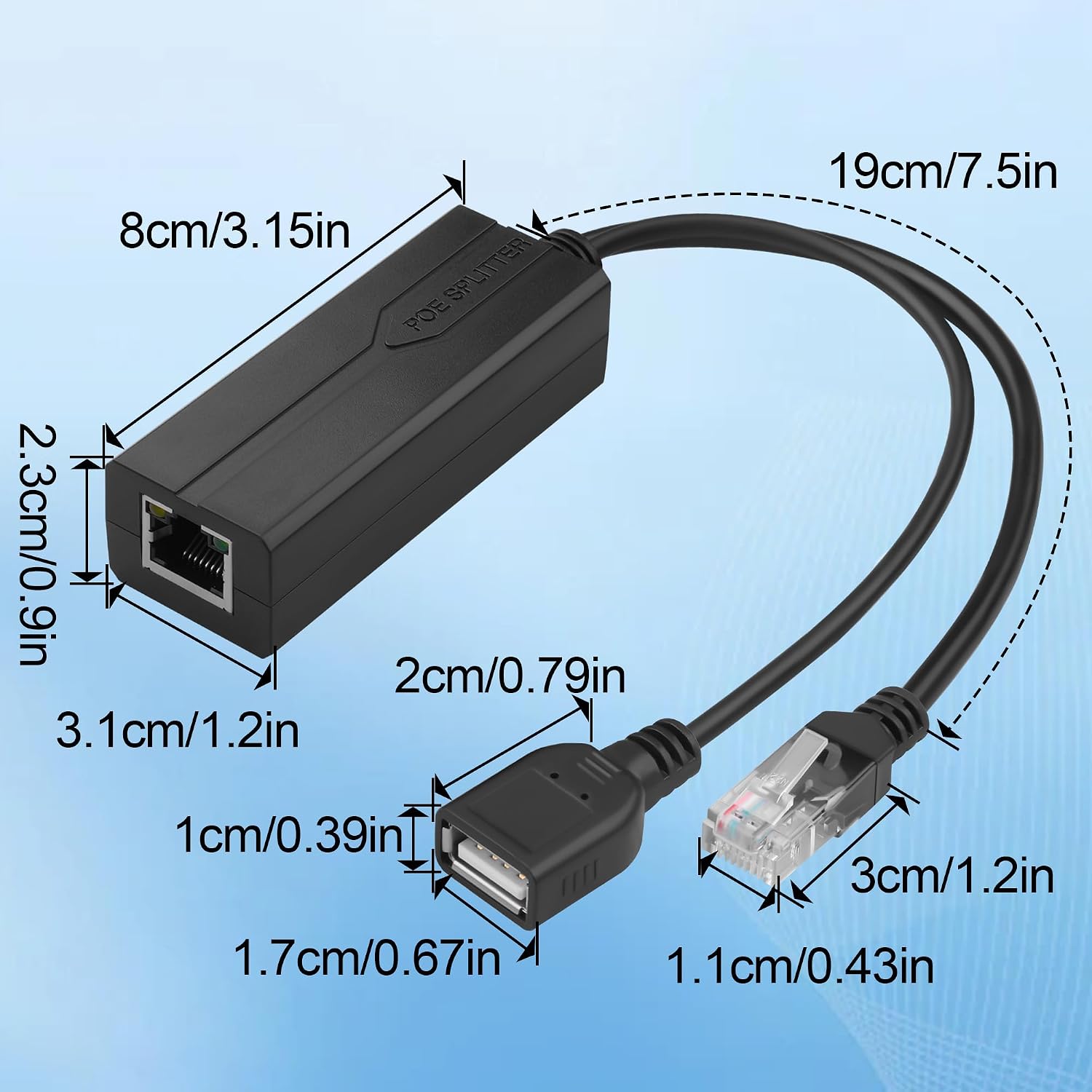 Splitter PoE 5V 2.4A USB Tipo  - Power Over Ethernet avaliação e preço